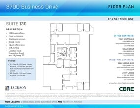 3700 Business Dr, Sacramento, CA à louer Plan d’étage- Image 1 de 1