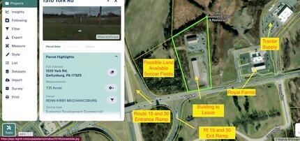 1510 York Rd, Gettysburg, PA - Aérien  Vue de la carte