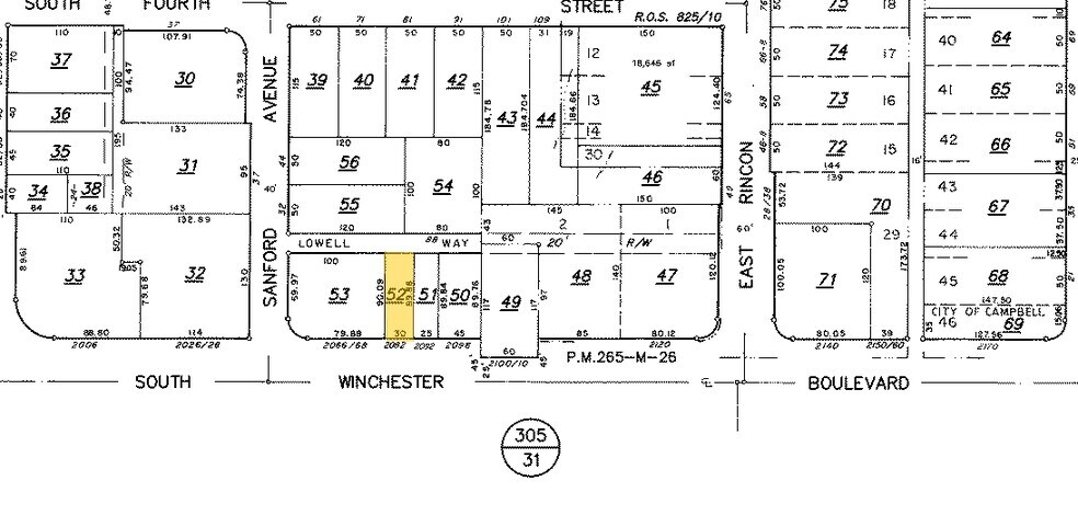 2082 S Winchester Blvd, Campbell, CA à vendre - Plan cadastral - Image 2 de 3