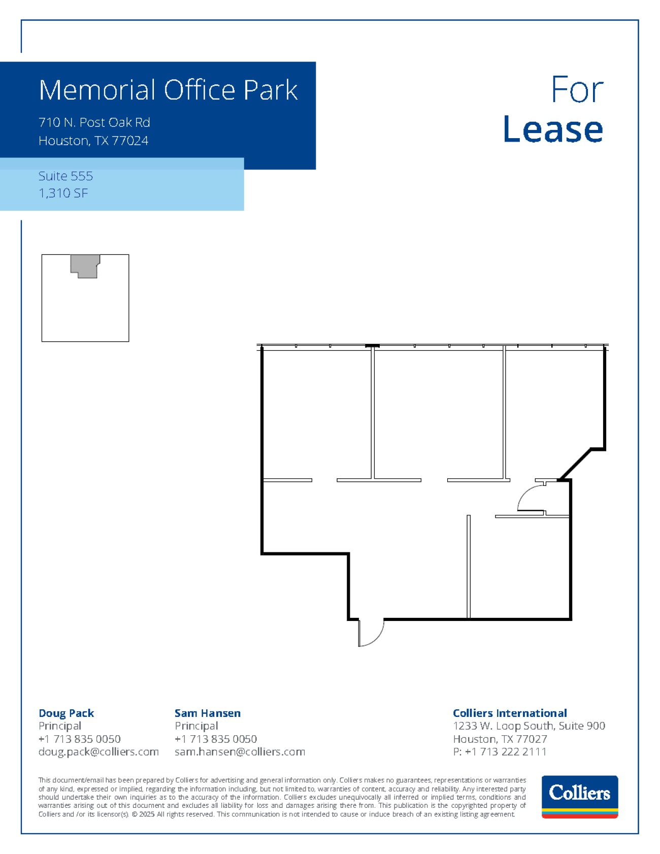 710 N Post Oak Rd, Houston, TX à louer Plan d’étage- Image 1 de 1