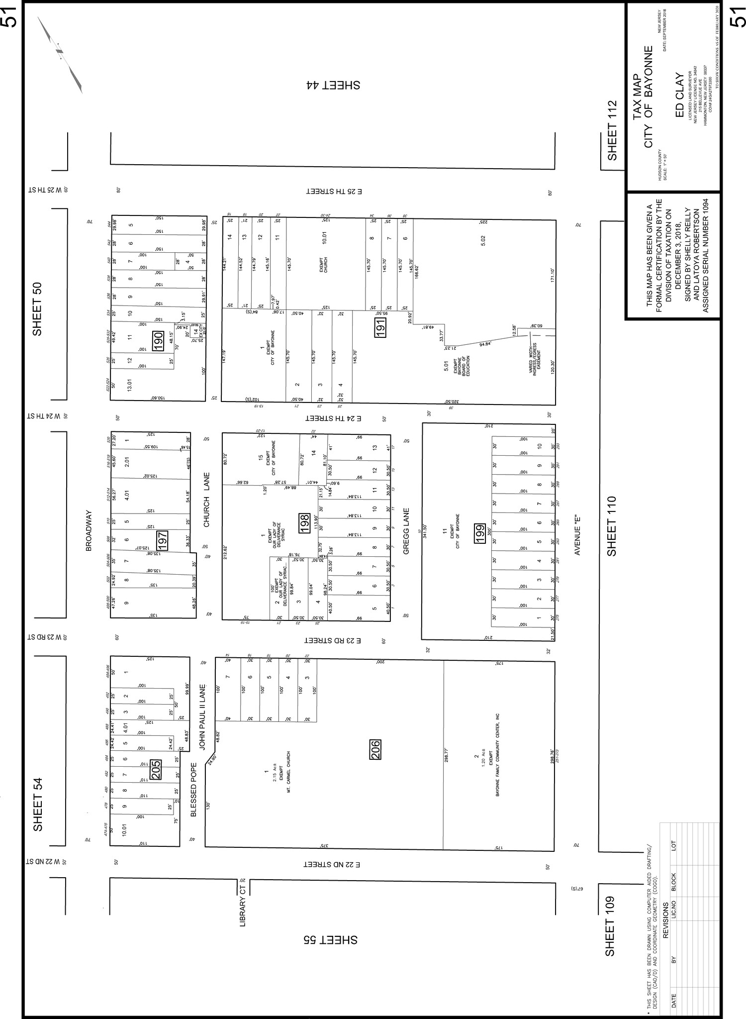 21 E 23rd St, Bayonne, NJ à vendre Plan cadastral- Image 1 de 2