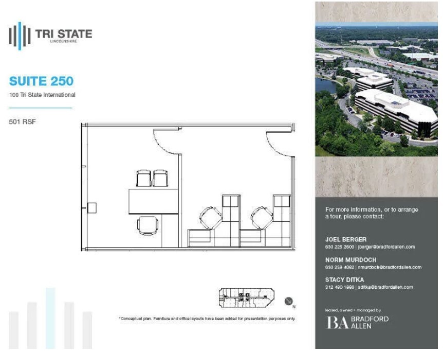 300 Tri State International, Lincolnshire, IL à louer Plan d’étage- Image 1 de 1