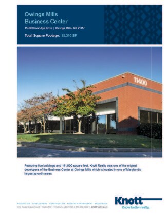 Plus de détails pour 11400 Cronridge Dr, Owings Mills, MD - Local d'activités à louer