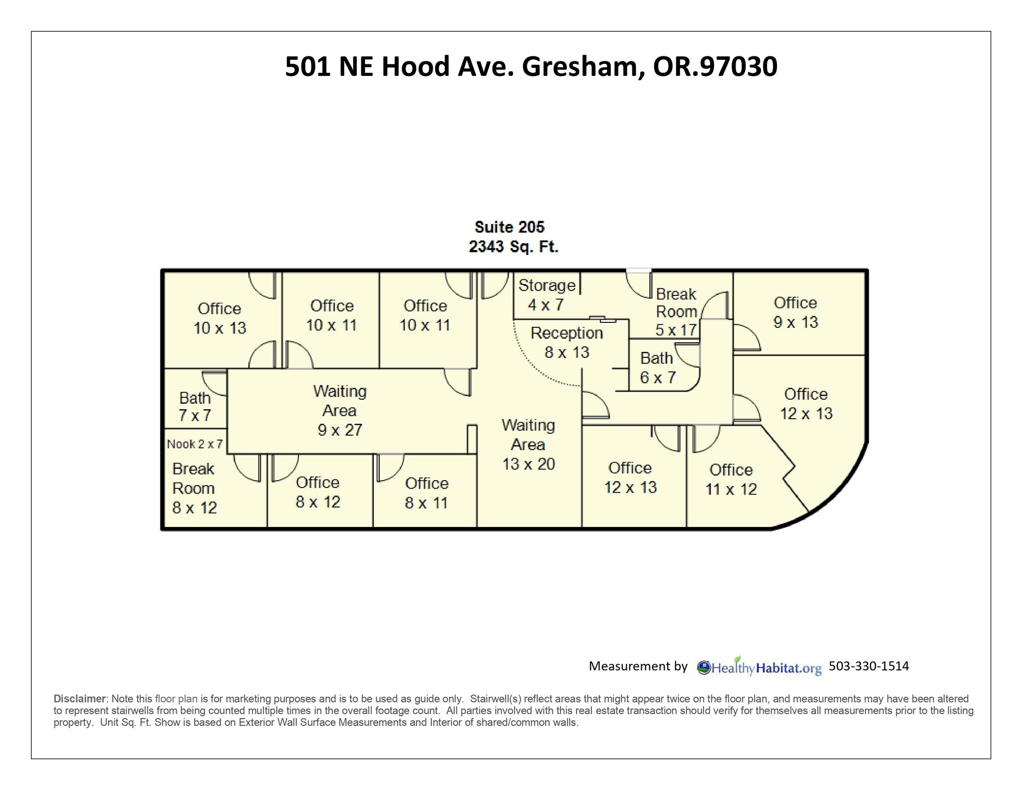 501 NE Hood Ave, Gresham, OR à louer Plan d’étage type- Image 1 de 3