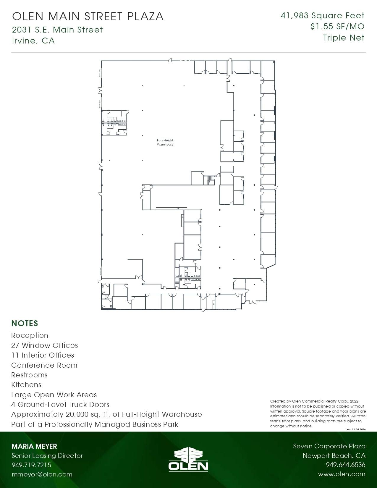 2031 Main St, Irvine, CA à louer Plan d’étage- Image 1 de 1