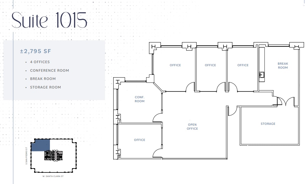 160 W Santa Clara St, San Jose, CA à louer Plan d’étage- Image 1 de 1