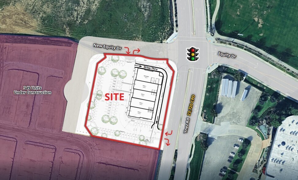 SWQ Ynez Rd & Equity Dr, Temecula, CA for lease - Aerial - Image 1 of 2