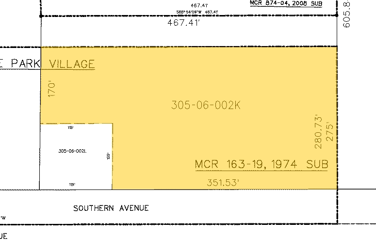 1720 W Southern Ave, Mesa, AZ à louer - Plan cadastral - Image 2 de 4