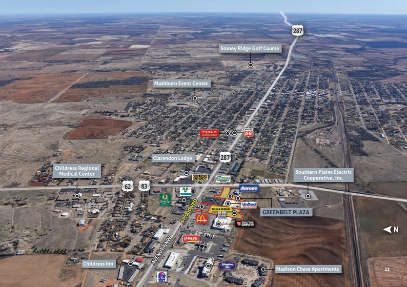 2209 Avenue F NW, Childress, TX à louer - Aérien - Image 3 de 17