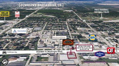 200 SE Washington Blvd, Bartlesville, OK - AÉRIEN Vue de la carte