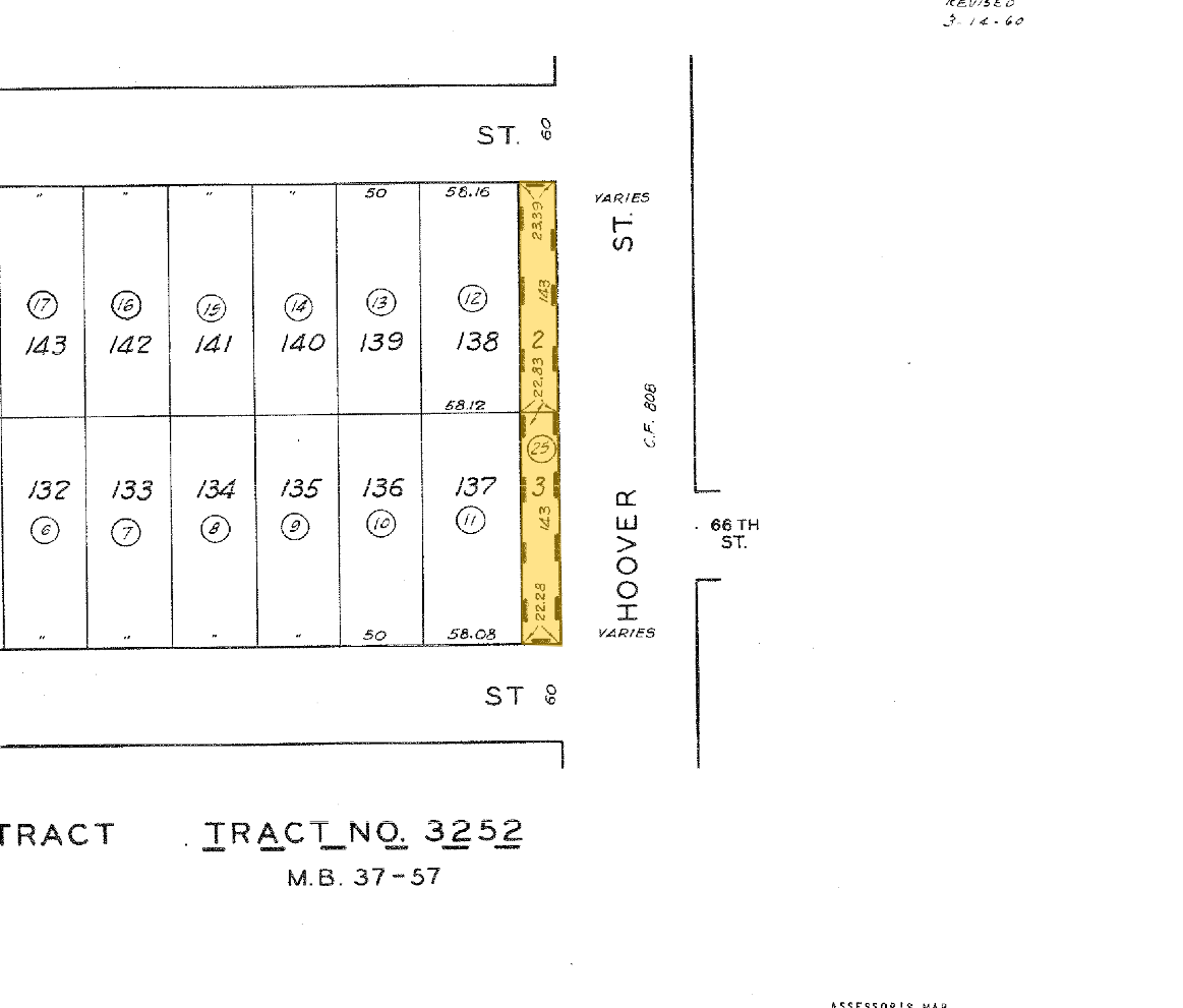 6533 S Hoover St, Los Angeles, CA à vendre Plan cadastral- Image 1 de 2