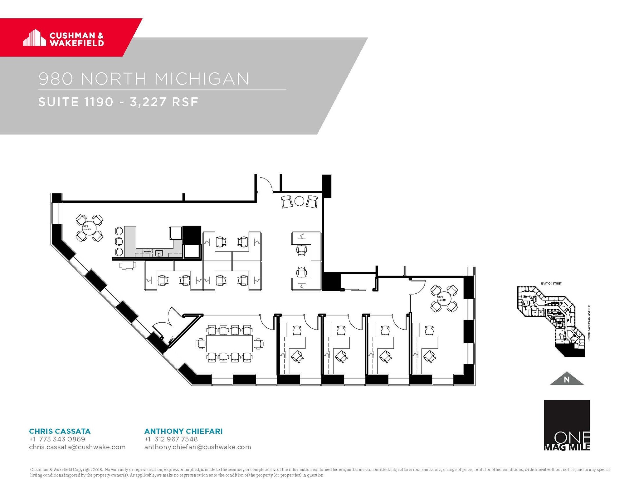 980 N Michigan Ave, Chicago, IL à louer Plan d’étage- Image 1 de 1