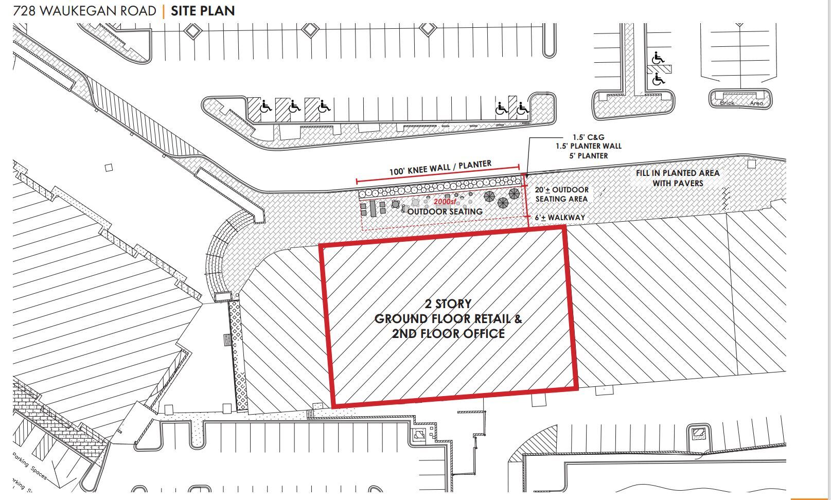 720-730 Waukegan Rd, Deerfield, IL à louer Plan de site- Image 1 de 2