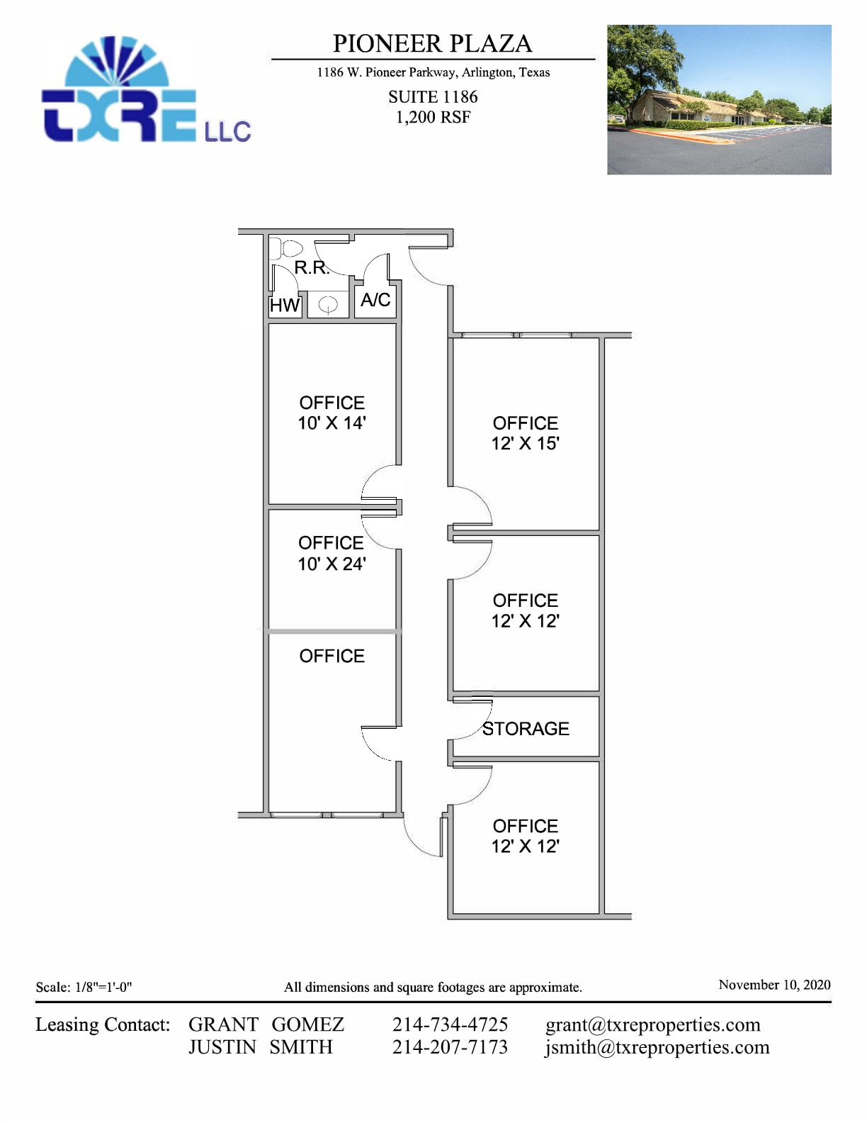 1116-1126 W Pioneer Pky, Arlington, TX à louer Plan d’étage- Image 1 de 1