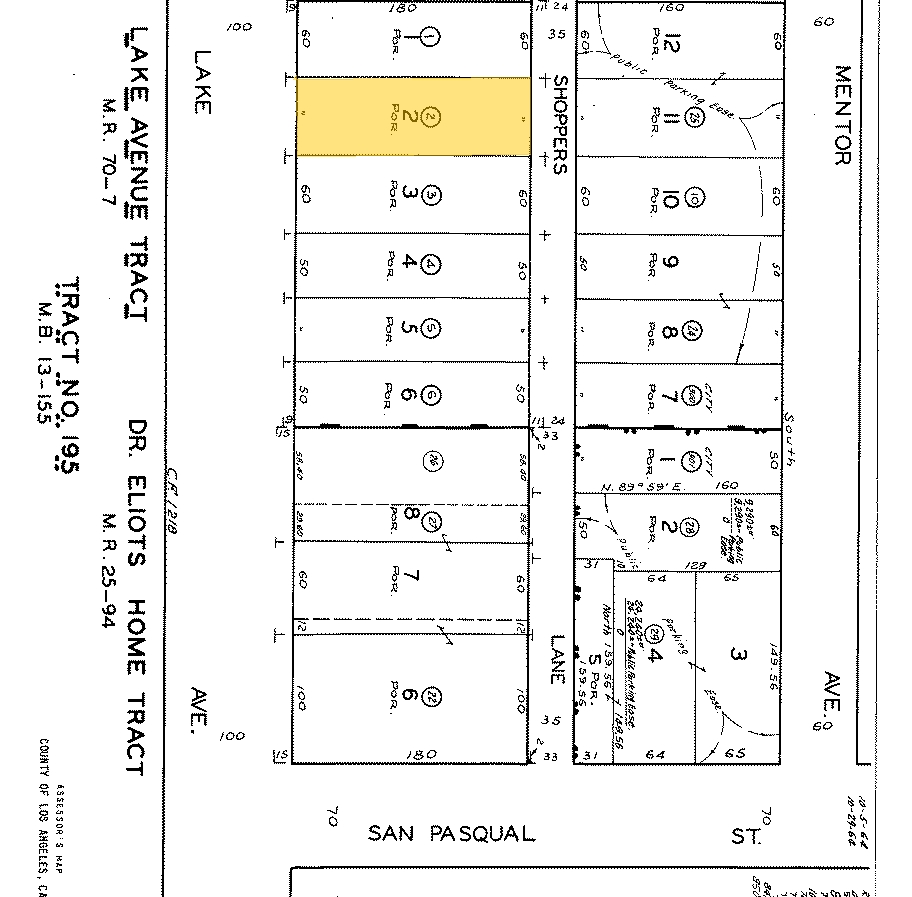 380 S Lake Ave, Pasadena, CA à vendre Plan cadastral- Image 1 de 1