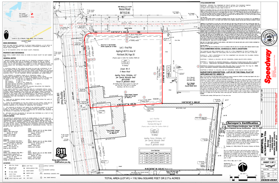 Appling Rd & Reese Rd, Memphis, TN for sale - Other - Image 1 of 2