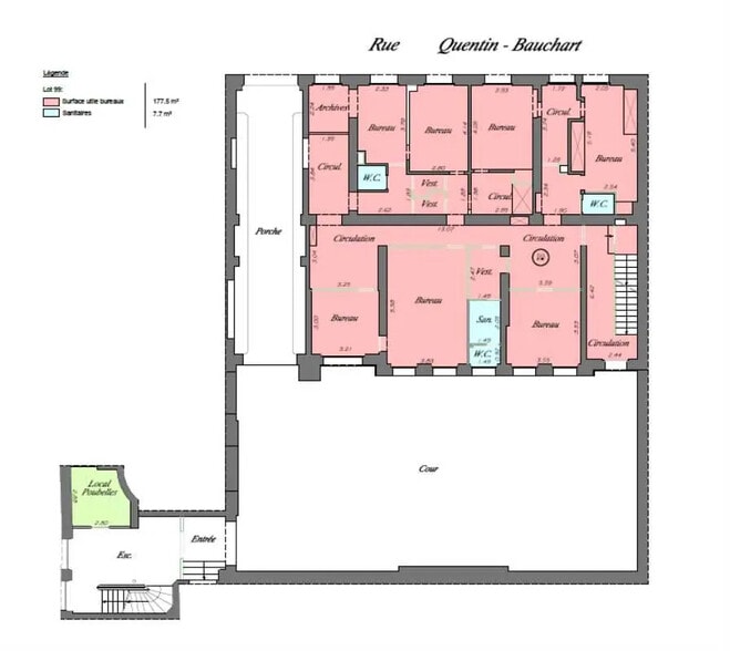 4 Rue Quentin-Bauchart, Paris for lease - Floor Plan - Image 2 of 6