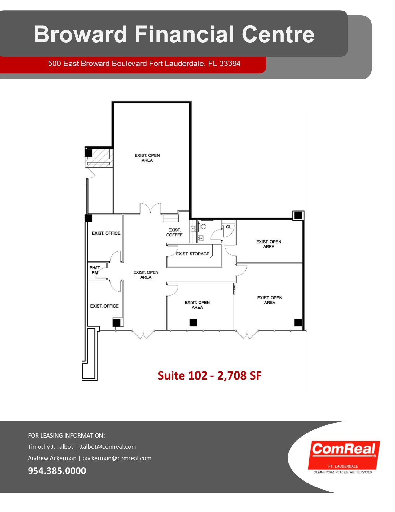 500 E Broward Blvd, Fort Lauderdale, FL à louer Plan d’étage- Image 1 de 1