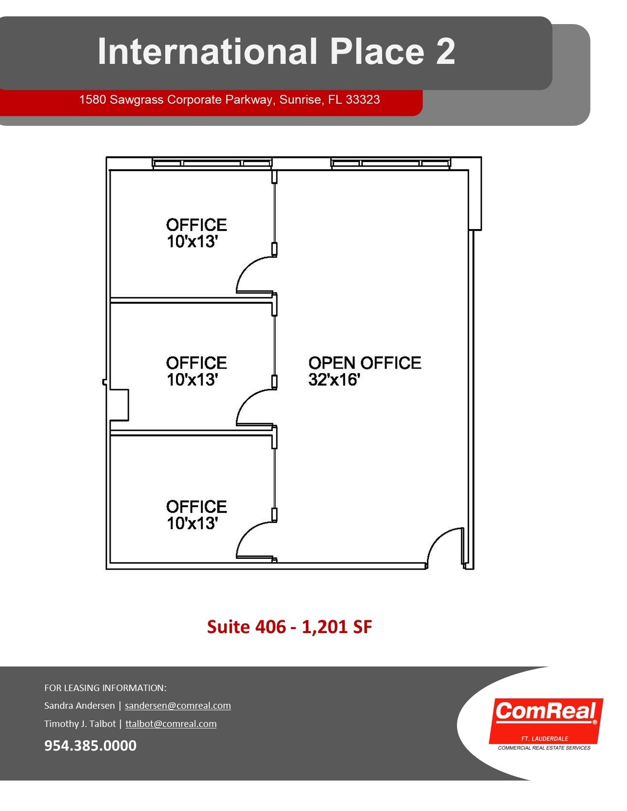 1580 Sawgrass Corporate Pky, Sunrise, FL for lease Floor Plan- Image 1 of 1