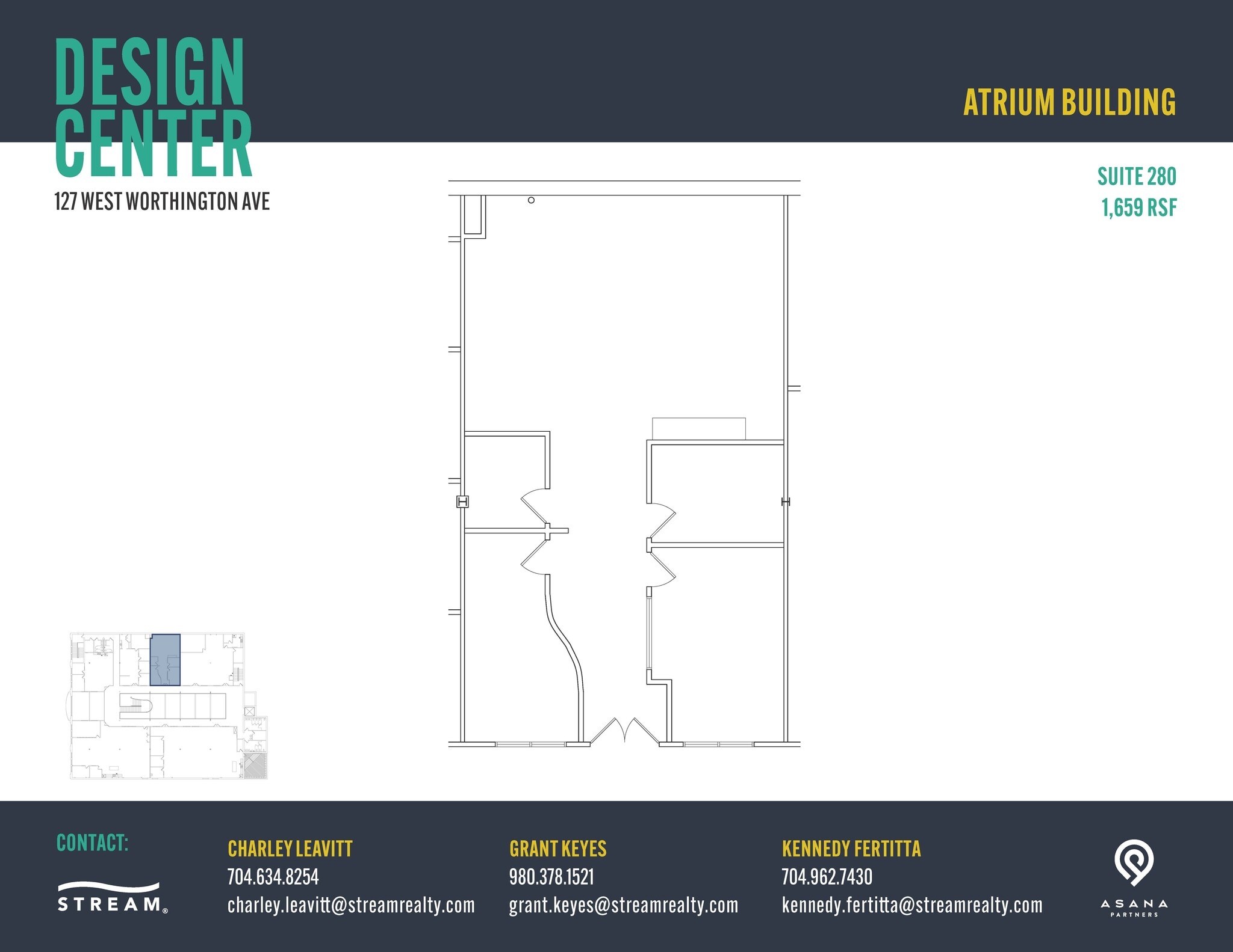 127 W Worthington Ave, Charlotte, NC à louer Plan d’étage- Image 1 de 1