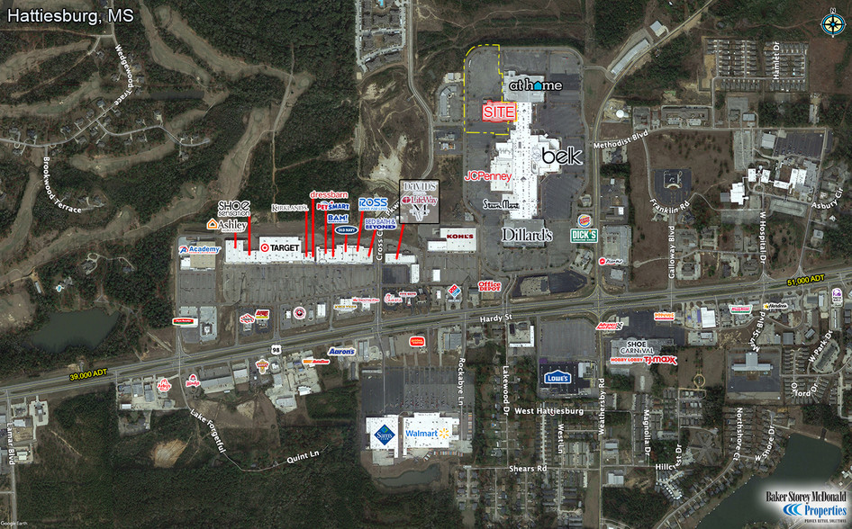 1000 Turtle Creek Dr, Hattiesburg, MS for lease - Aerial - Image 3 of 9