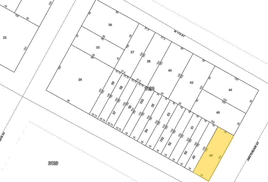 2284 Amsterdam Ave, New York, NY à vendre - Plan cadastral - Image 2 de 4