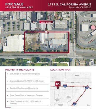 Plus de détails pour 1713 S California Ave, Monrovia, CA - Terrain à vendre