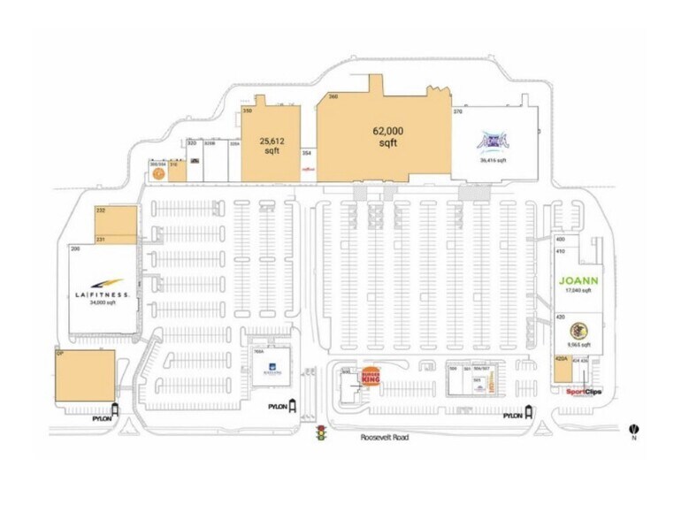 481-533 E Roosevelt Rd, Lombard, IL for lease - Site Plan - Image 1 of 1