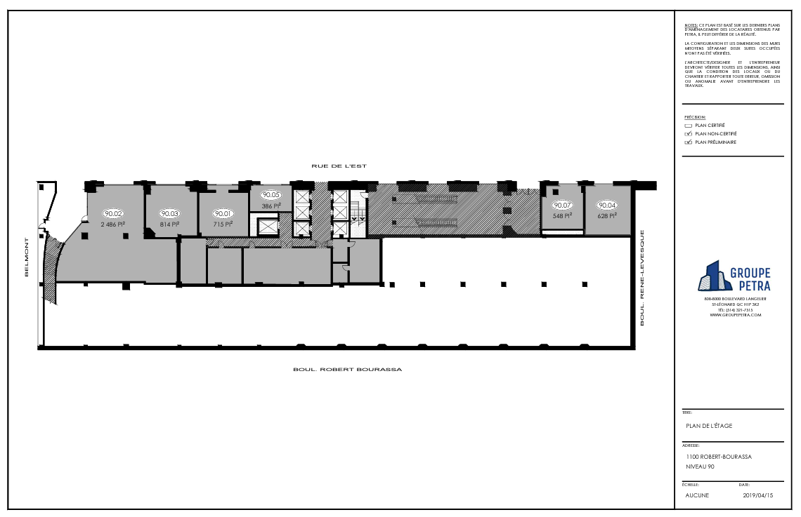 1100 Boul Robert-Bourassa, Montréal, QC à louer Plan d  tage- Image 1 de 1