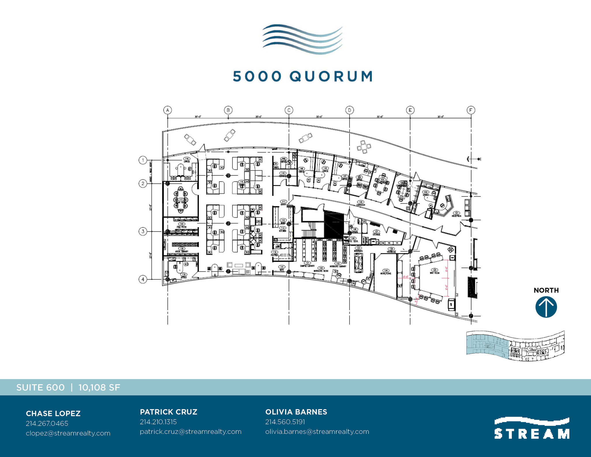 5000 Quorum Dr, Dallas, TX à louer Plan d  tage- Image 1 de 1