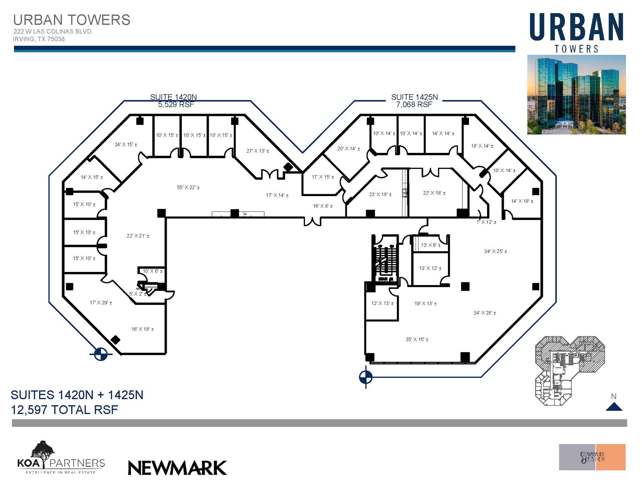 222 W Las Colinas Blvd, Irving, TX à louer Plan d’étage- Image 1 de 2