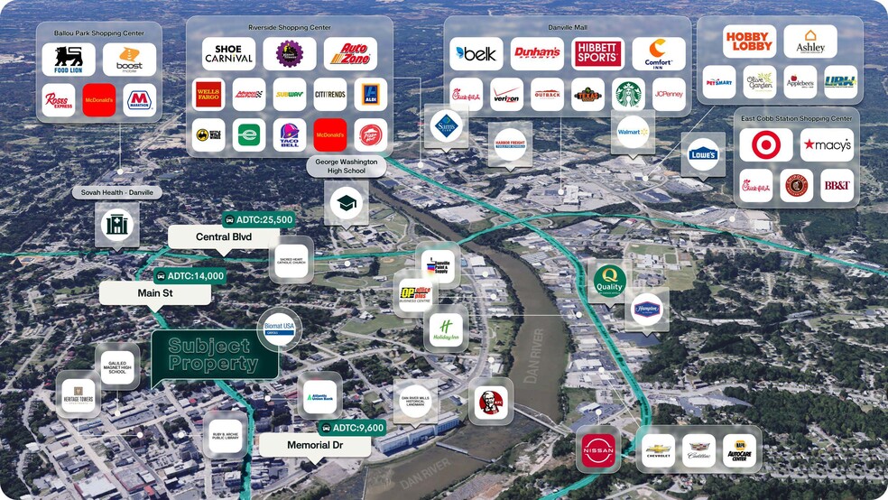 202 Boatwright Ave, Danville, VA for sale - Aerial - Image 2 of 2