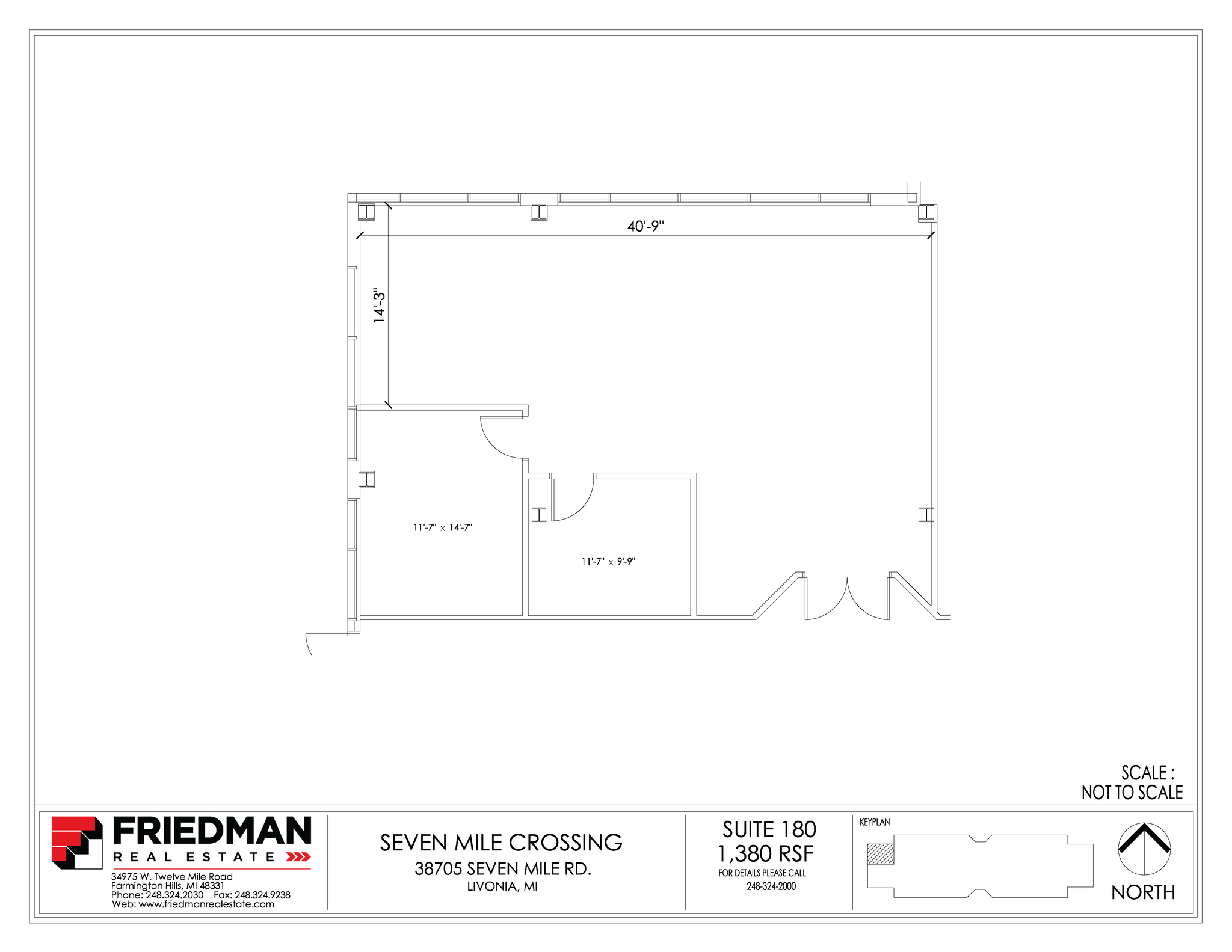 38705 7 Mile Rd, Livonia, MI à louer Plan d’étage- Image 1 de 2