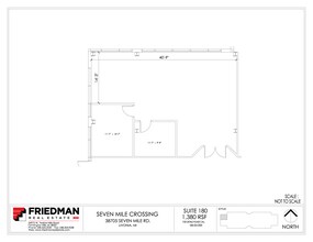 38705 7 Mile Rd, Livonia, MI à louer Plan d’étage- Image 1 de 2