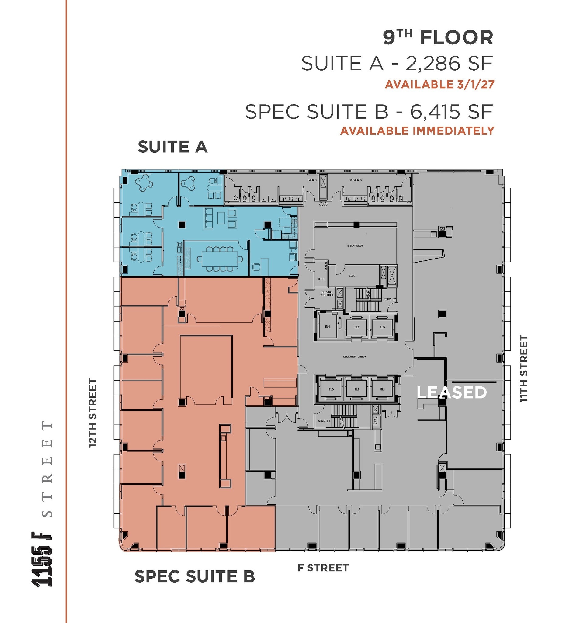 1155 F St NW, Washington, DC à louer Plan d’étage- Image 1 de 1
