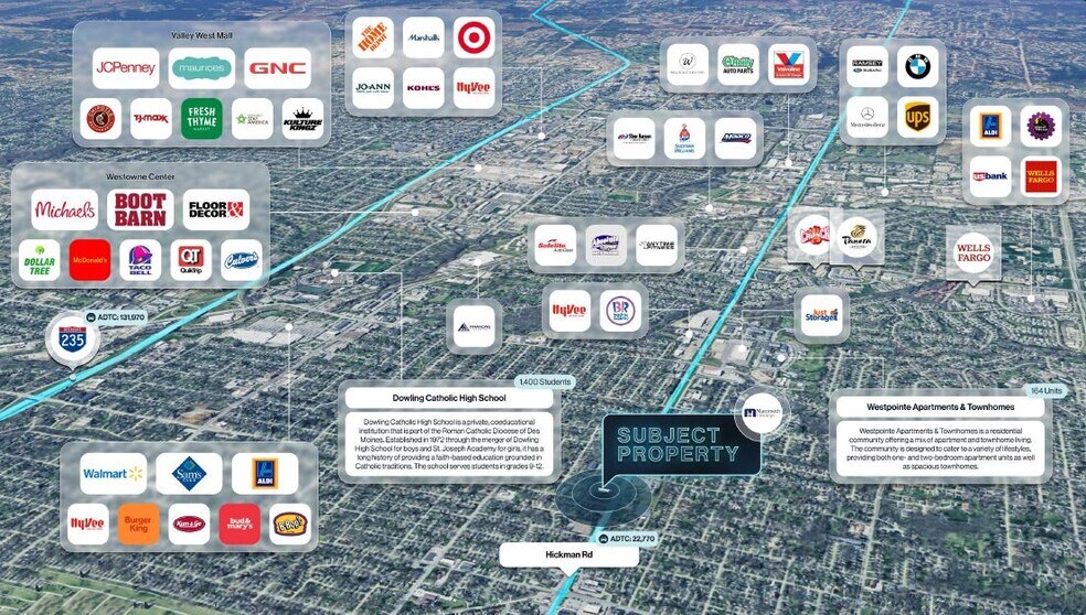 6300 Hickman Rd, Windsor Heights, IA à vendre - Aérien - Image 2 de 2