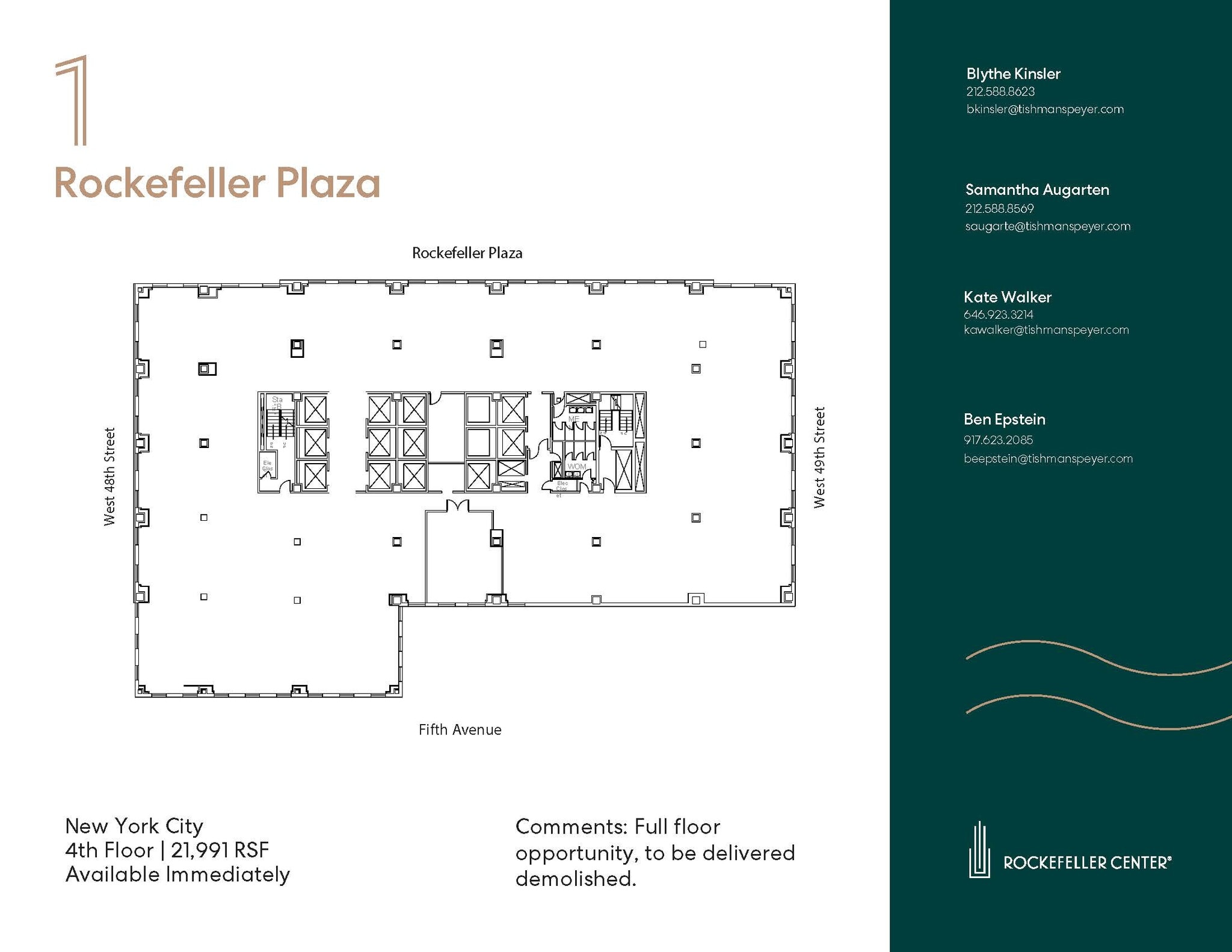 1 Rockefeller Plaza, New York, NY à louer Plan d’étage- Image 1 de 1