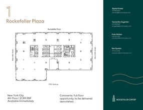 1 Rockefeller Plaza, New York, NY à louer Plan d’étage- Image 1 de 1