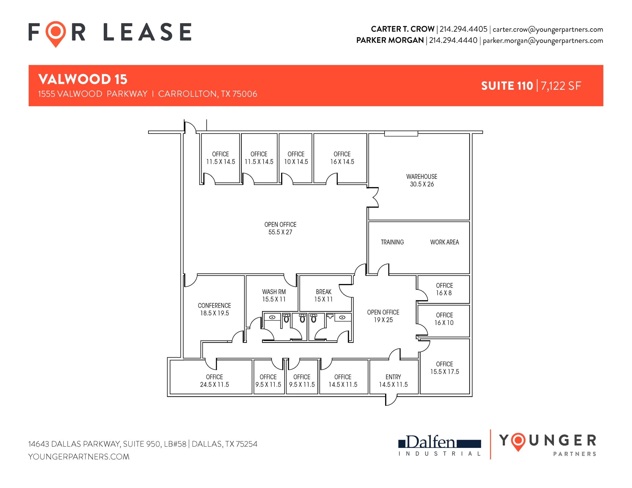 1555 Valwood Pky, Carrollton, TX à louer Plan d’étage- Image 1 de 1