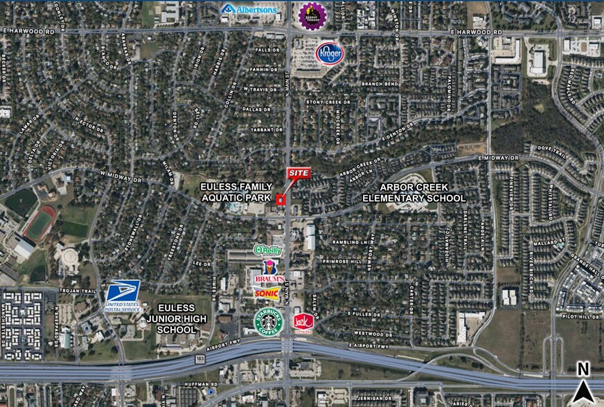 601-615 N Main St, Euless, TX à louer - Aérien - Image 3 de 3