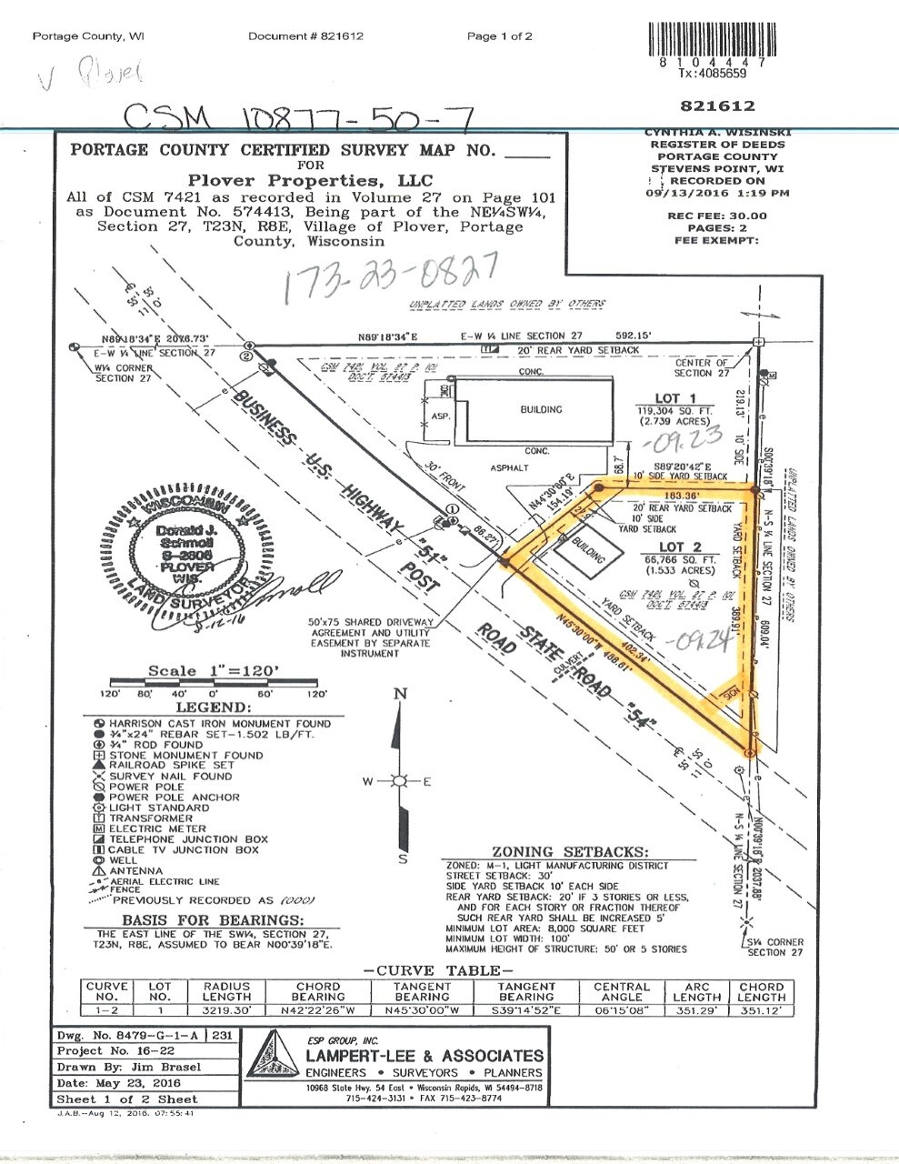 3600 Post Rd, Plover, WI à vendre Plan cadastral- Image 1 de 3
