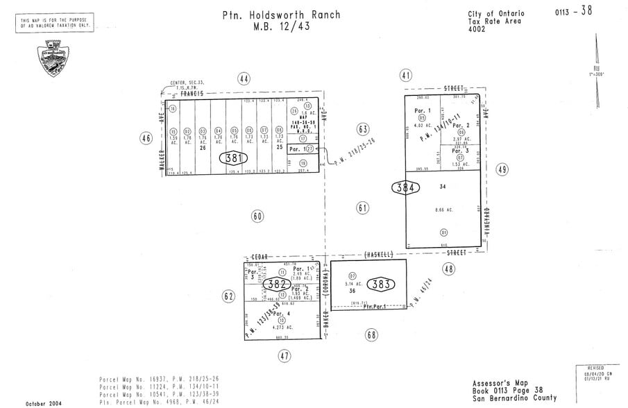 1580 E Francis St, Ontario, CA à louer - Plan cadastral - Image 2 de 2