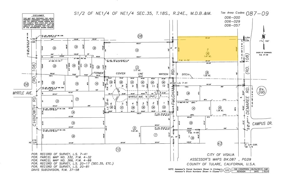 615 S Demaree St, Visalia, CA for sale - Plat Map - Image 2 of 2