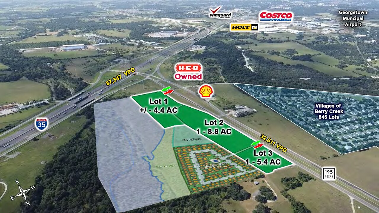 Intersection of I-35, 195, and 130, Georgetown, TX for sale Primary Photo- Image 1 of 5