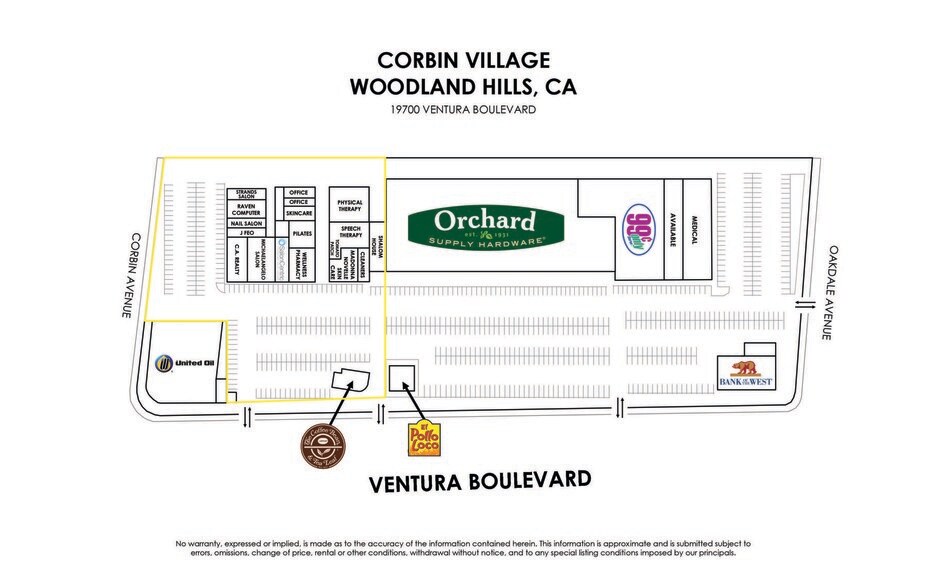 19730 Ventura Blvd, Woodland Hills, CA à louer - Plan de site - Image 2 de 2