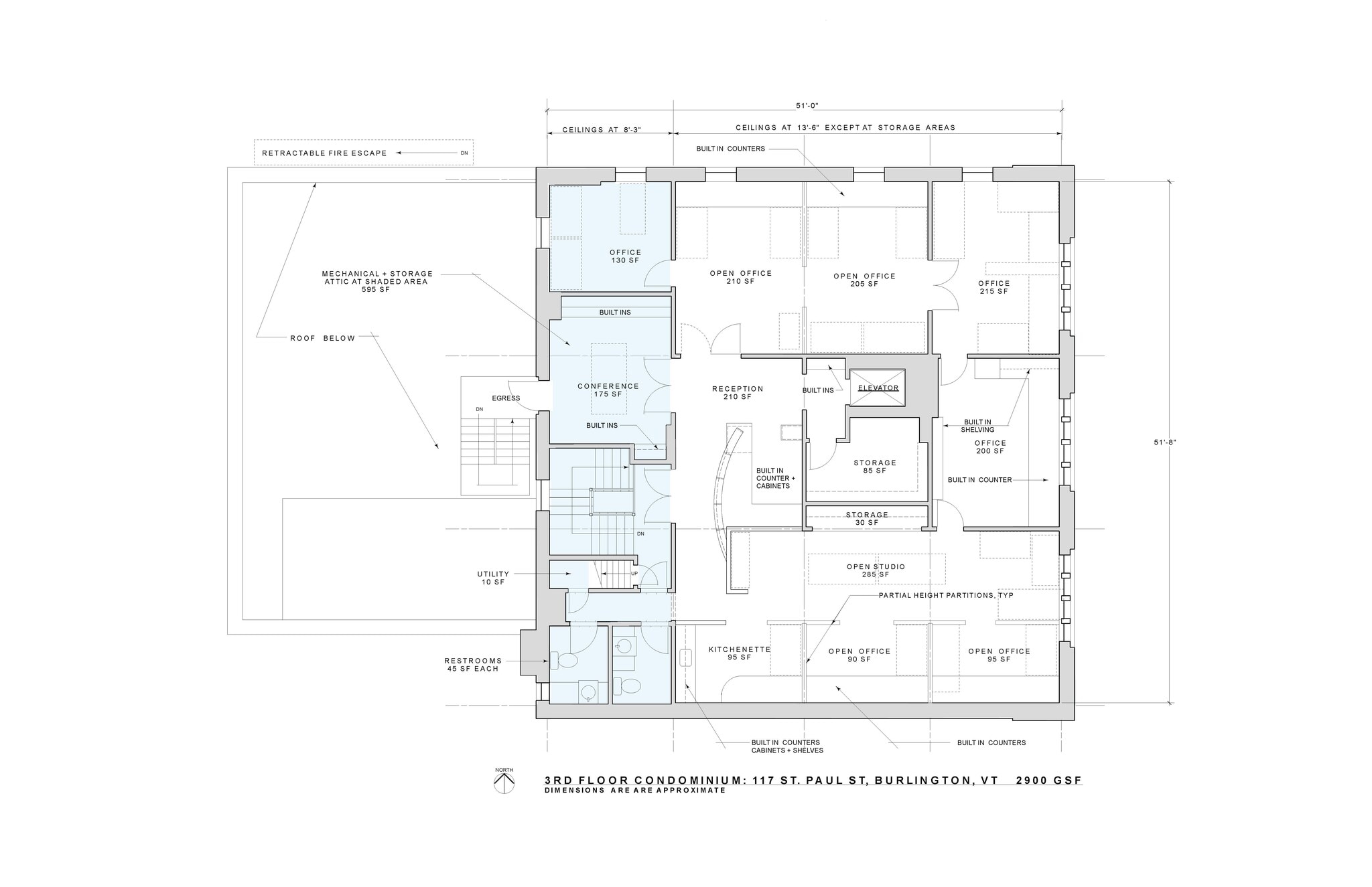 117 Saint Paul St, Burlington, VT à louer Plan d’étage- Image 1 de 13