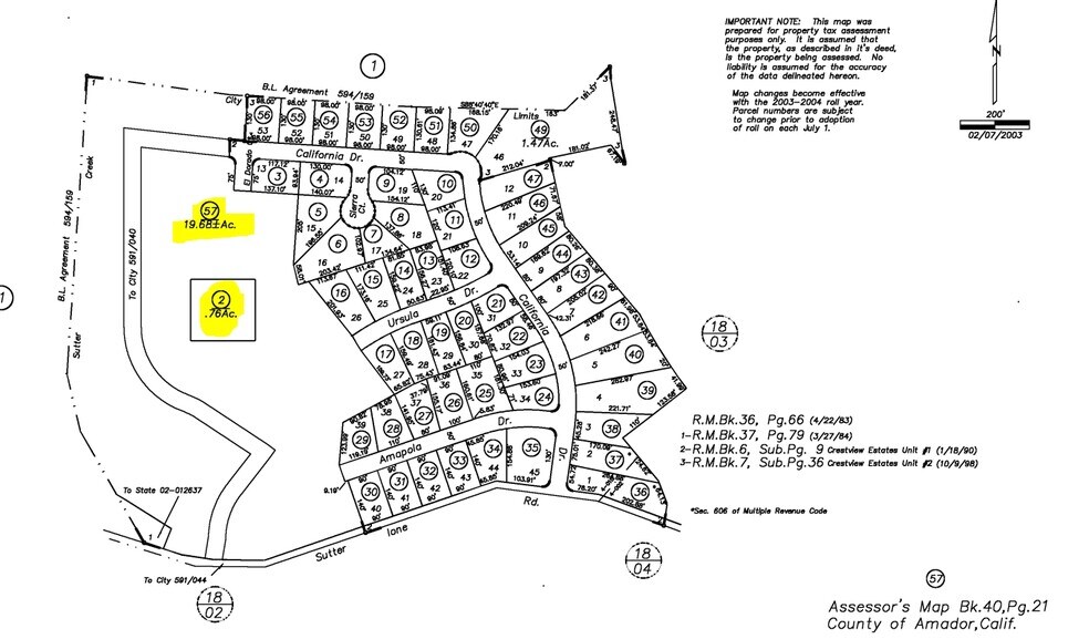 11285 Sutter Ione Rd, Sutter Creek, CA à vendre - Plan cadastral - Image 2 de 3