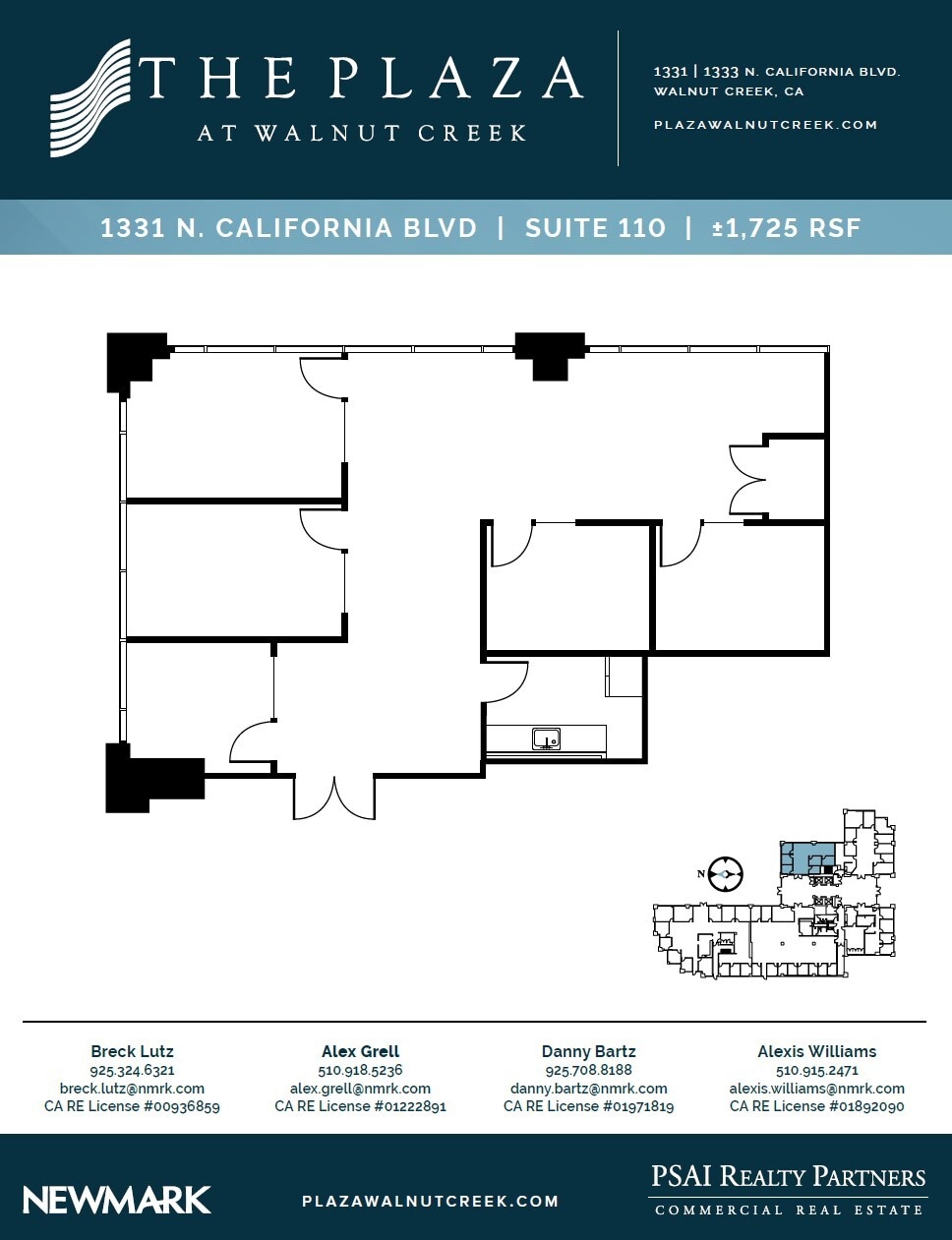 1331 N California Blvd, Walnut Creek, CA à louer Plan d’étage- Image 1 de 1