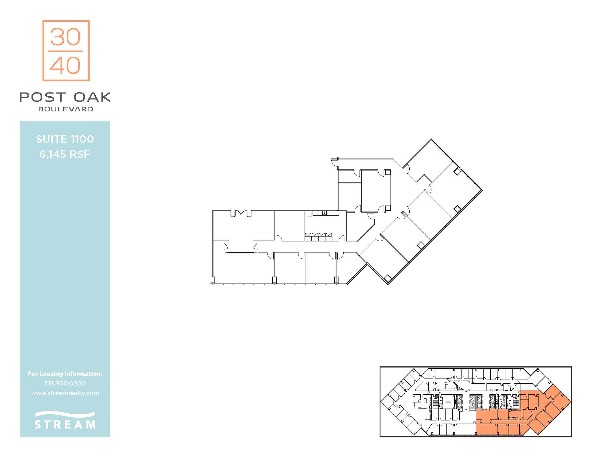 3040 Post Oak Blvd, Houston, TX à louer Plan d  tage- Image 1 de 1