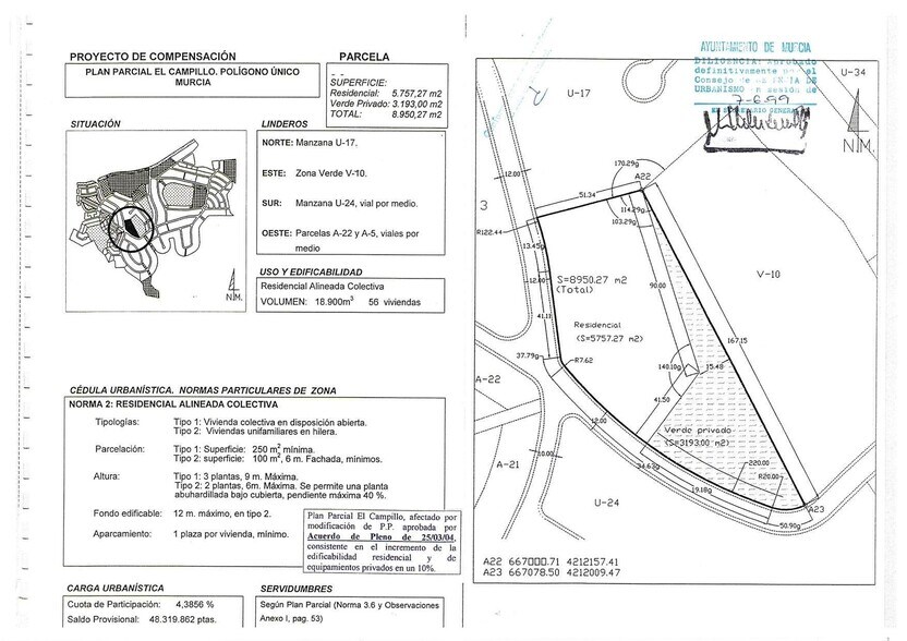 Terrain dans Murcia, Murcia à vendre - Plan de site - Image 2 de 2